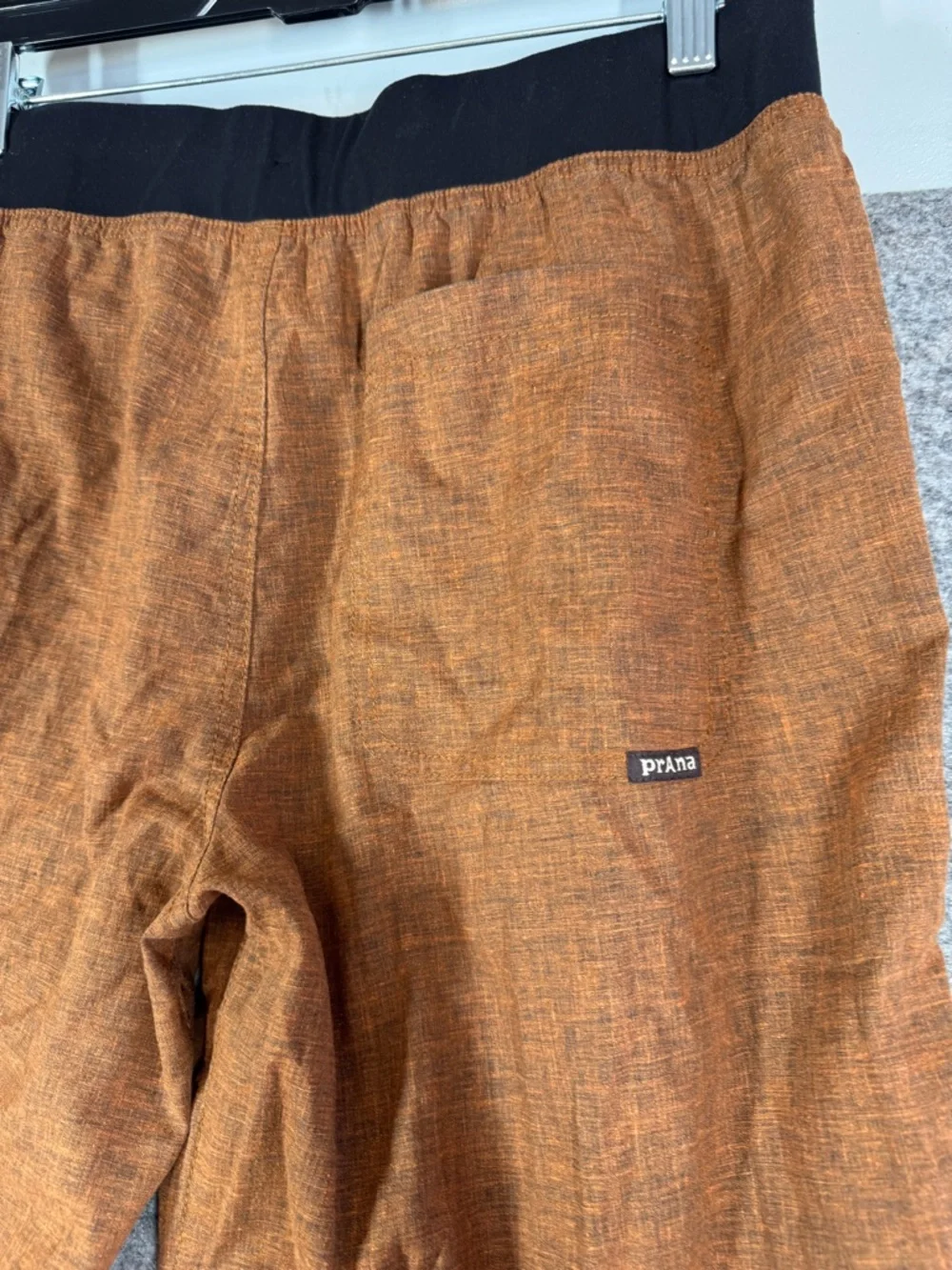 Prana Brown Pull On Hemp Blend Pants  Elastic Waist Comfy Casual Outdoor Size M - Picture 12 of 16